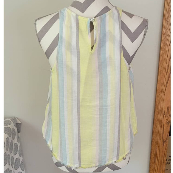 Cloth and Stone Striped Tank Linen Blend Size Small - Picture 2 of 6